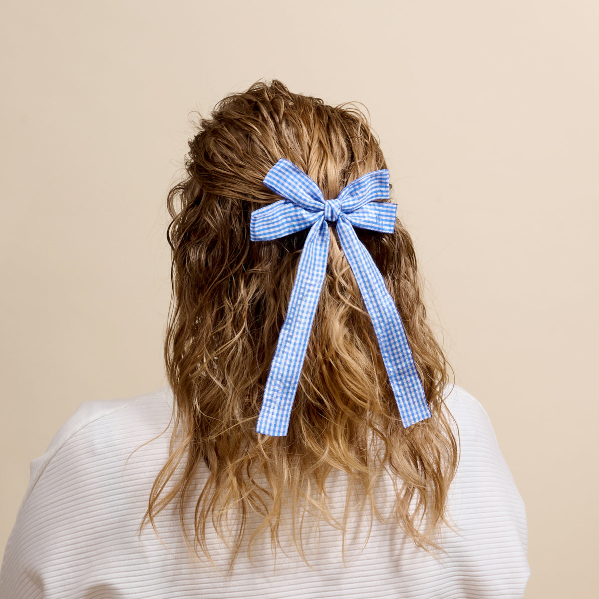 Gingham Blue Double Take Hair Bow