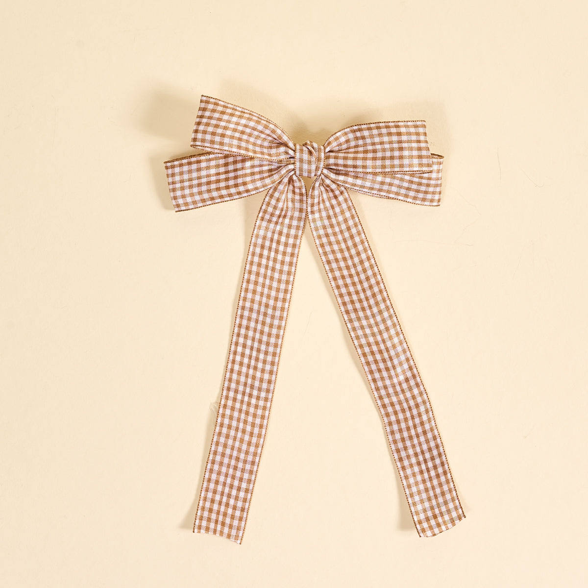 Gingham Tan Double Take Hair Bow