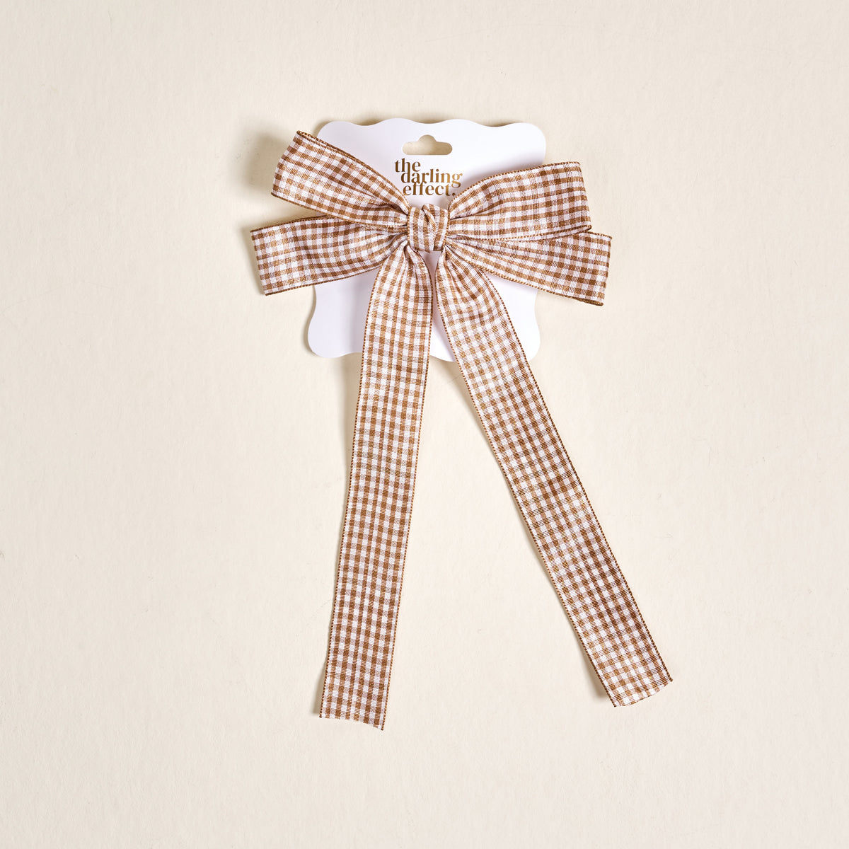 Gingham Tan Double Take Hair Bow
