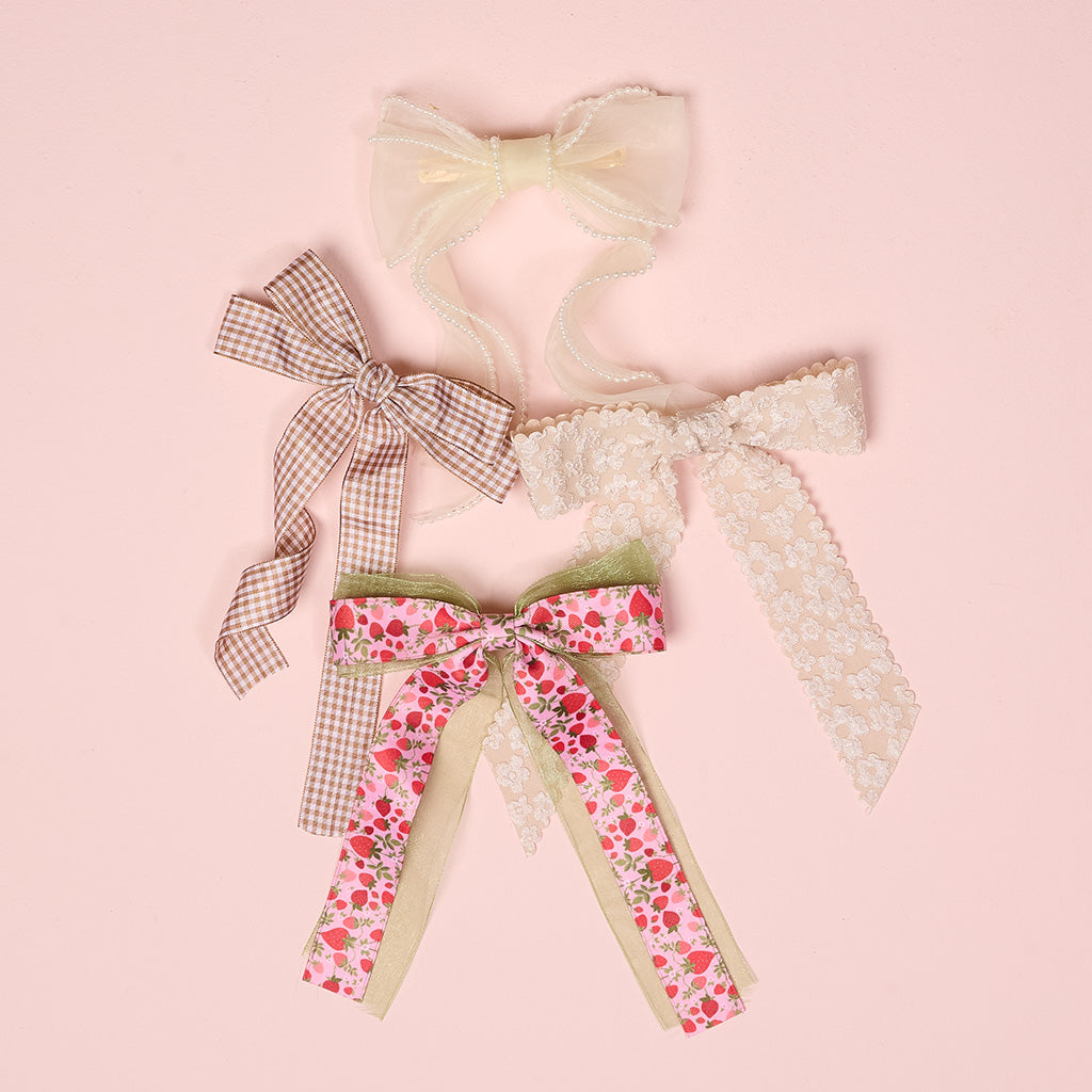 Gingham Tan Double Take Hair Bow