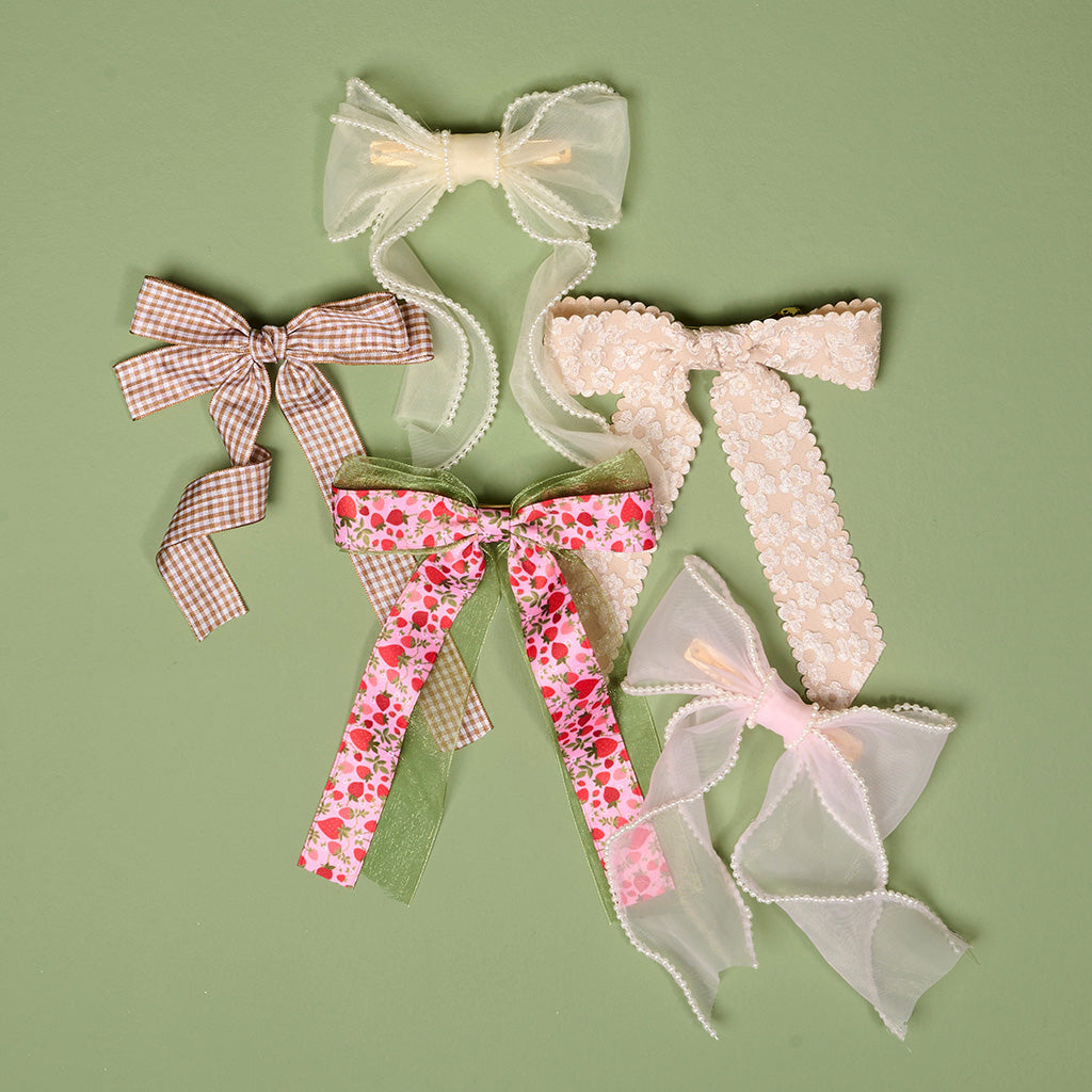 Gingham Tan Double Take Hair Bow