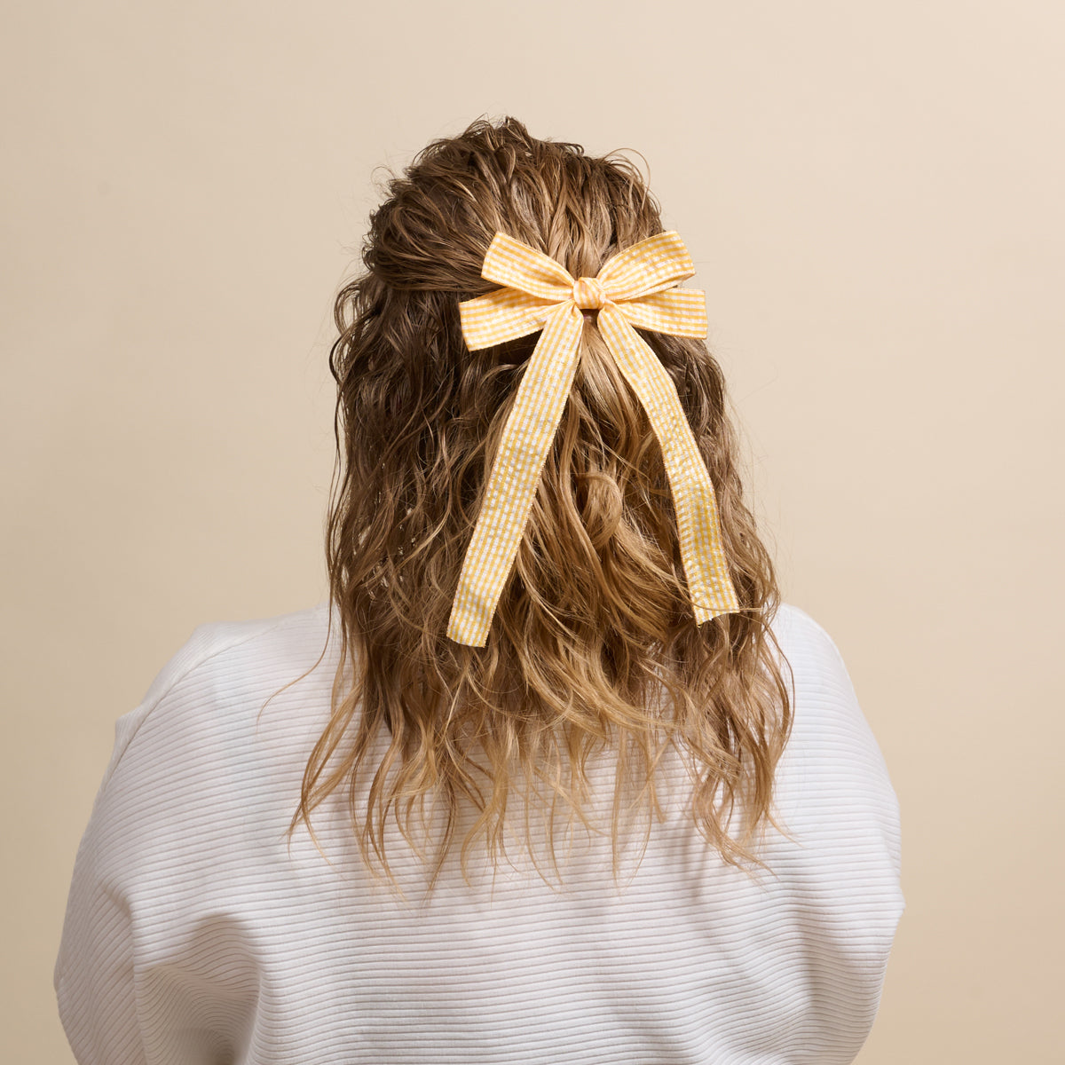 Gingham Yellow Double Take Hair Bow