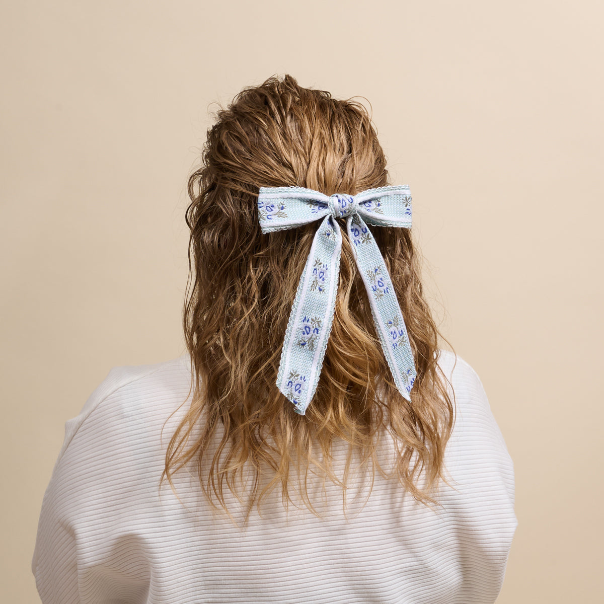 Blue Heirloom Rosette Hair Bow