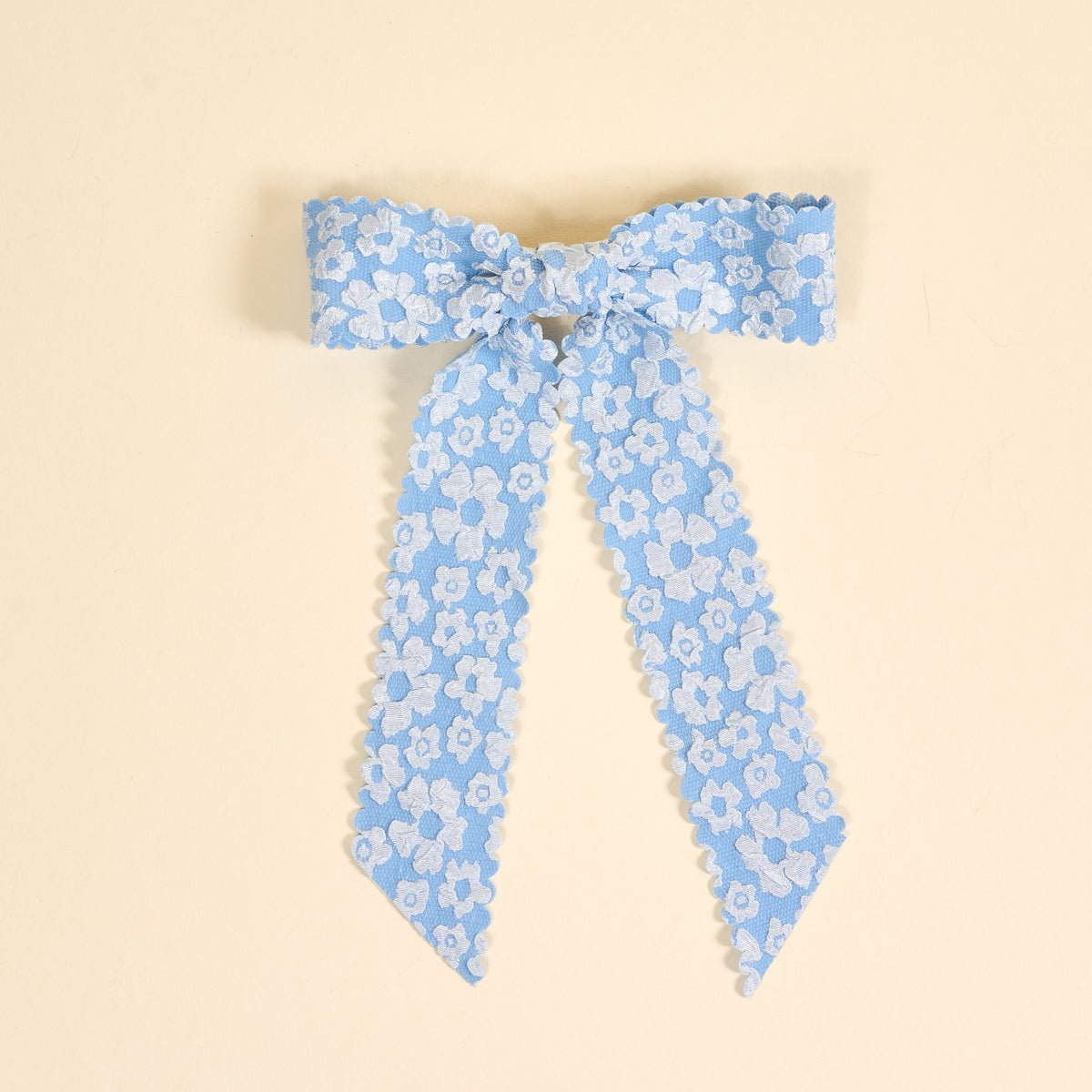 Blue Flower Scallop Hair Bow – The Darling Effect