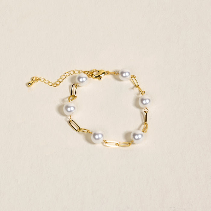 Pearl Paperclip Bracelet Chain