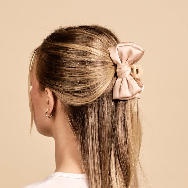 Cheetah Mini Satin Bow Claw Clip