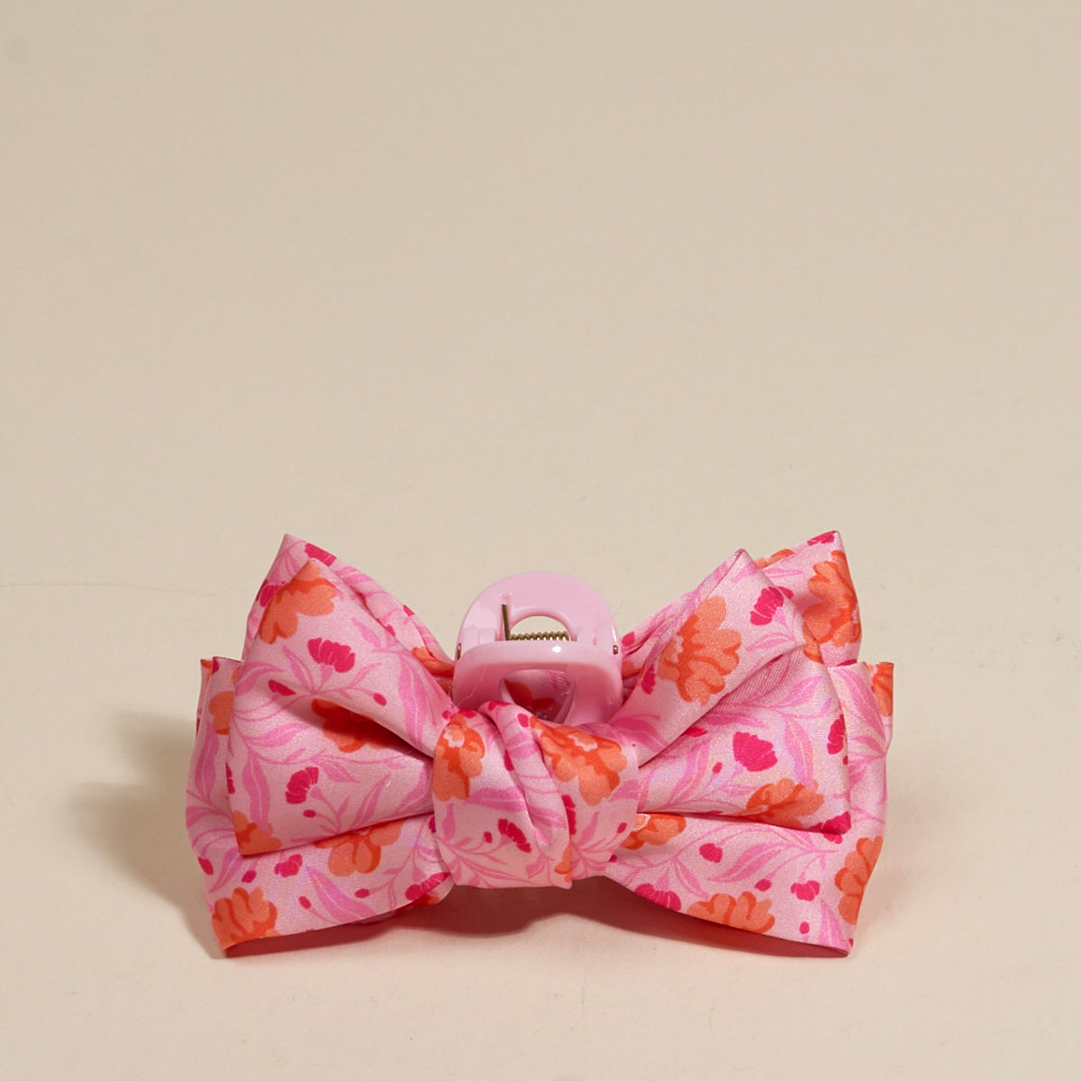 Poppin' Petals Hot Pink Mini Satin Bow Claw Clip