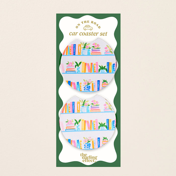 Book Shelfie On the Road Car Coaster Set