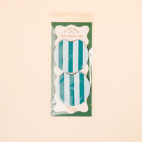 Sicily Stripes Teal On the Road Car Coaster Set