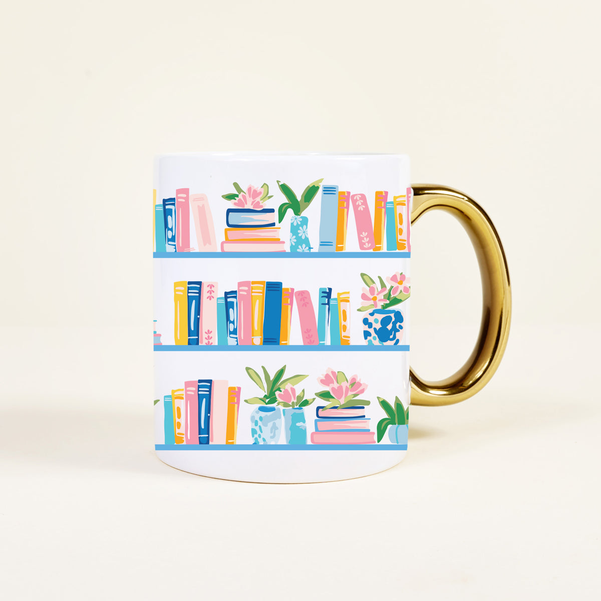 Book Shelfie 11 oz Cozy Cute Ceramic Mug