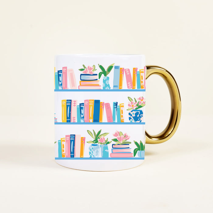 Book Shelfie 11 oz Cozy Cute Ceramic Mug