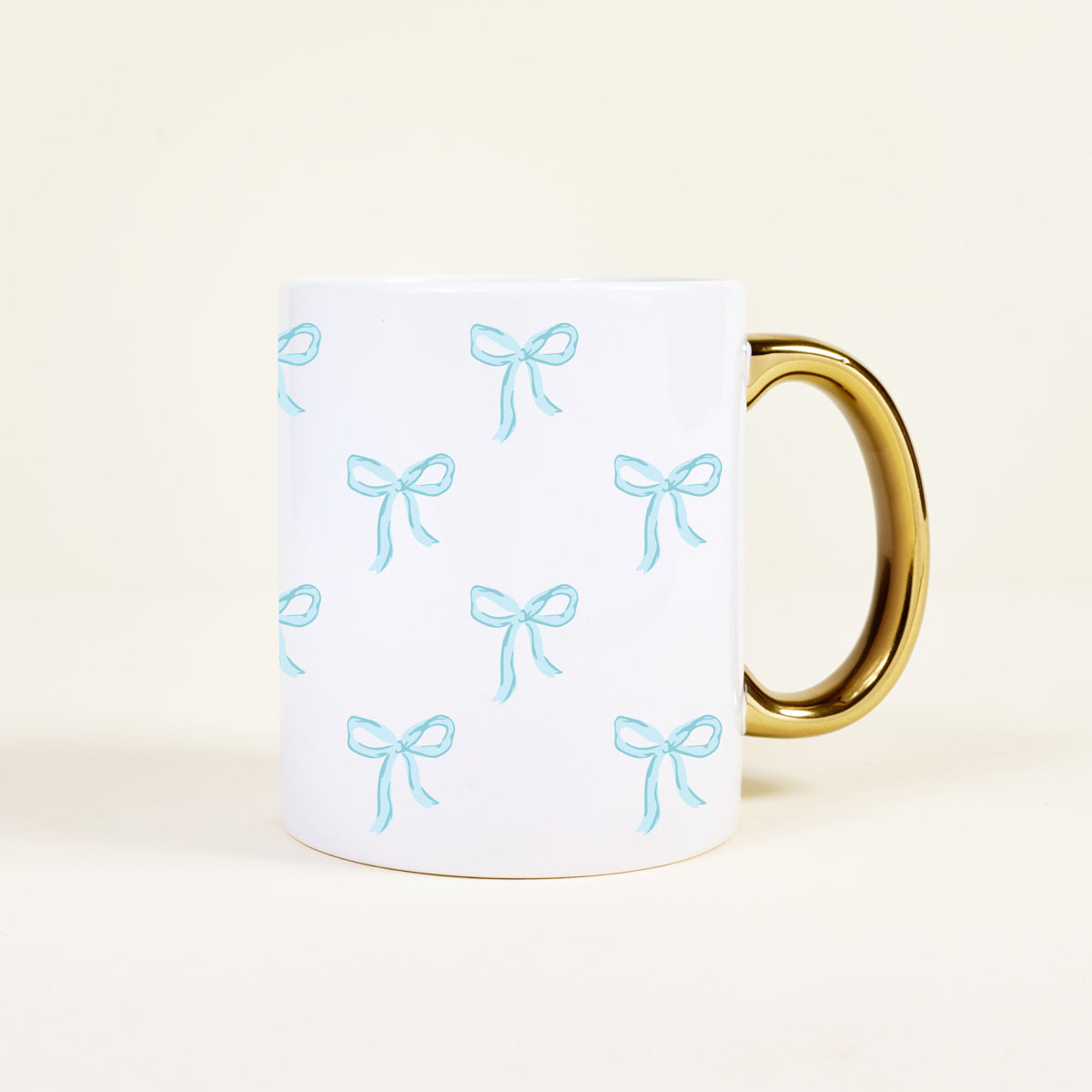 Bows Blue 11 oz Cozy Cute Ceramic Mug