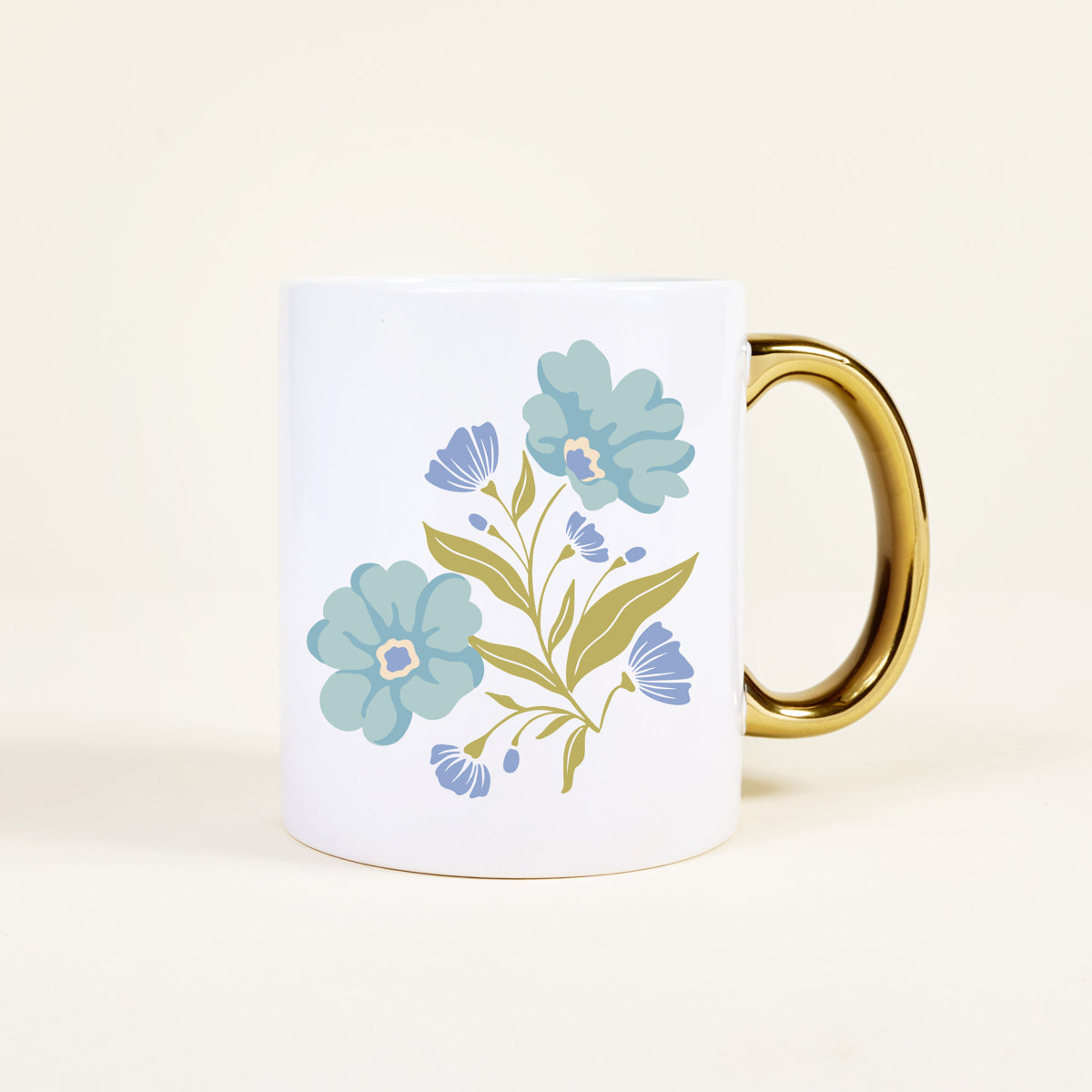 Poppin' Petals Aqua 11 oz Cozy Cute Ceramic Mug