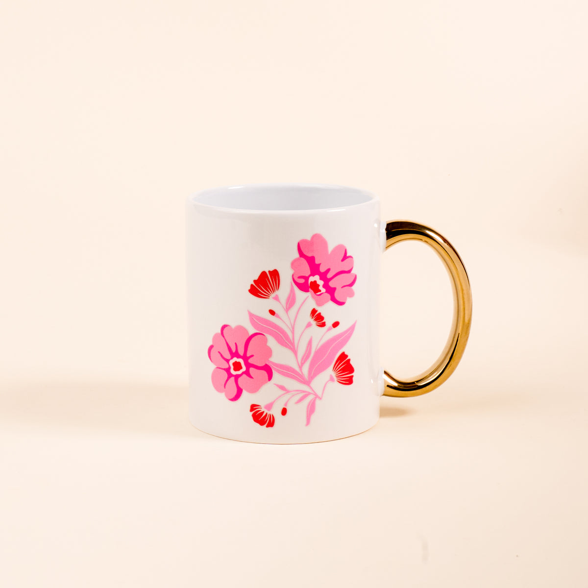 Poppin' Petals Hot Pink 11 oz Cozy Cute Ceramic Mug