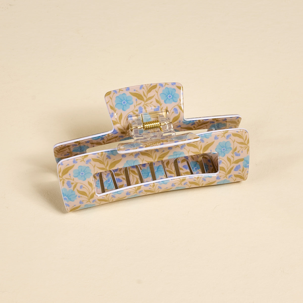 Poppin' Petals Aqua Claw Clip