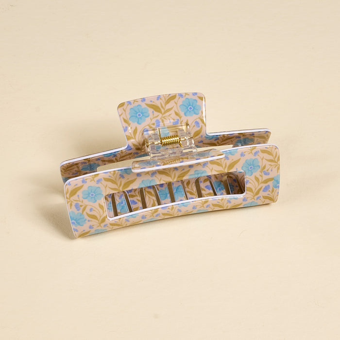 Poppin' Petals Aqua Claw Clip