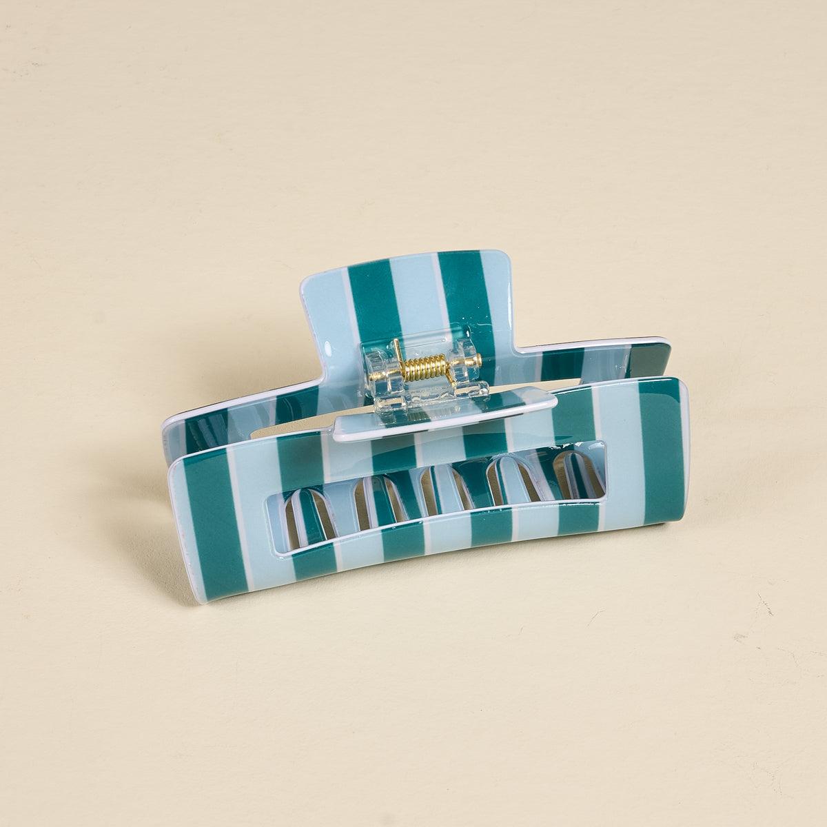 Sicily Stripes Teal Claw Clip
