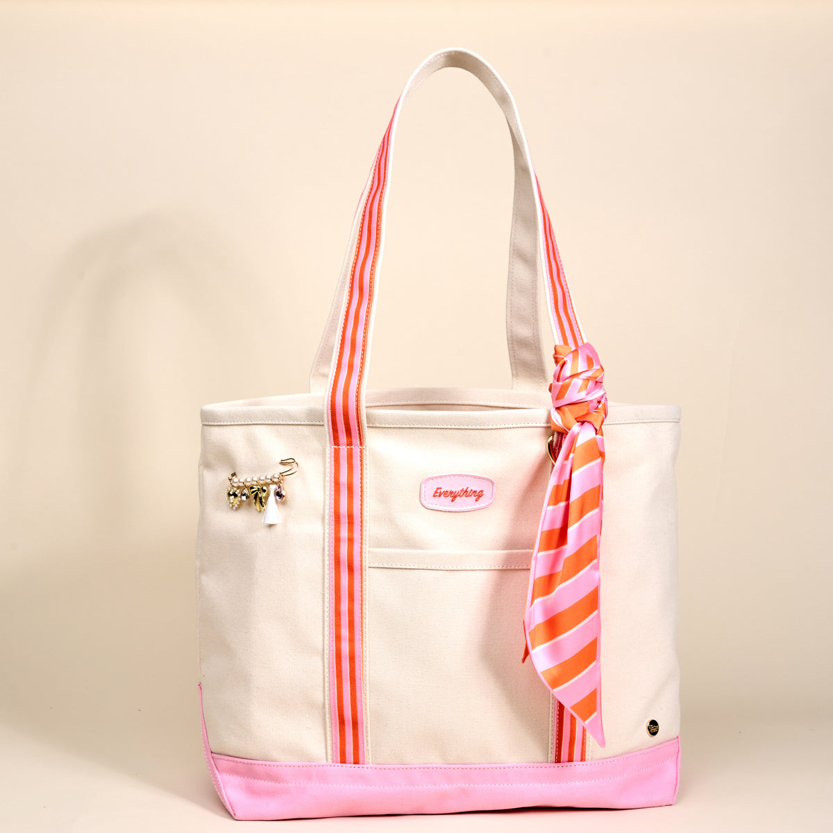 Sicily Stripes Pink The Darling Canvas Tote Bag