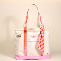 Sicily Stripes Pink The Darling Canvas Tote Bag