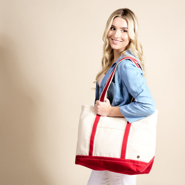 Red The Signature Canvas Tote Bag