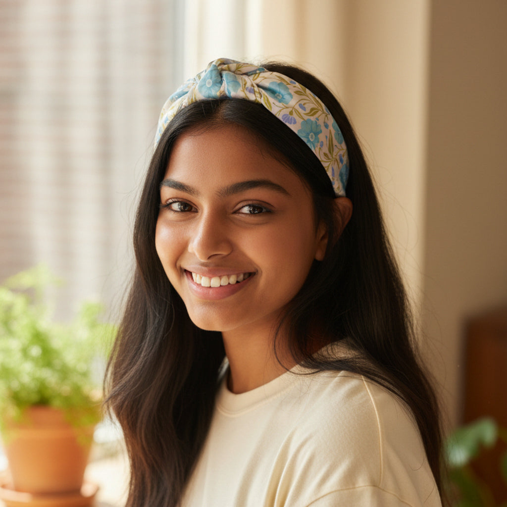 Poppin' Petals Aqua Classic Twist Headband