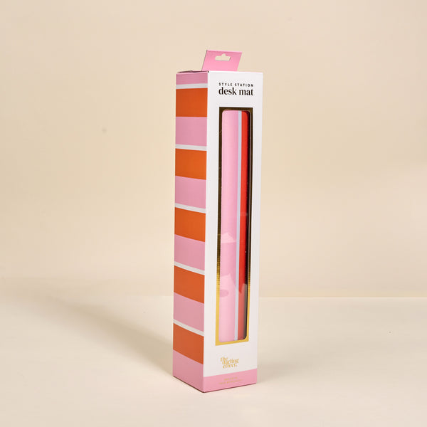 Sicily Stripes Pink Style Station Desk Mat