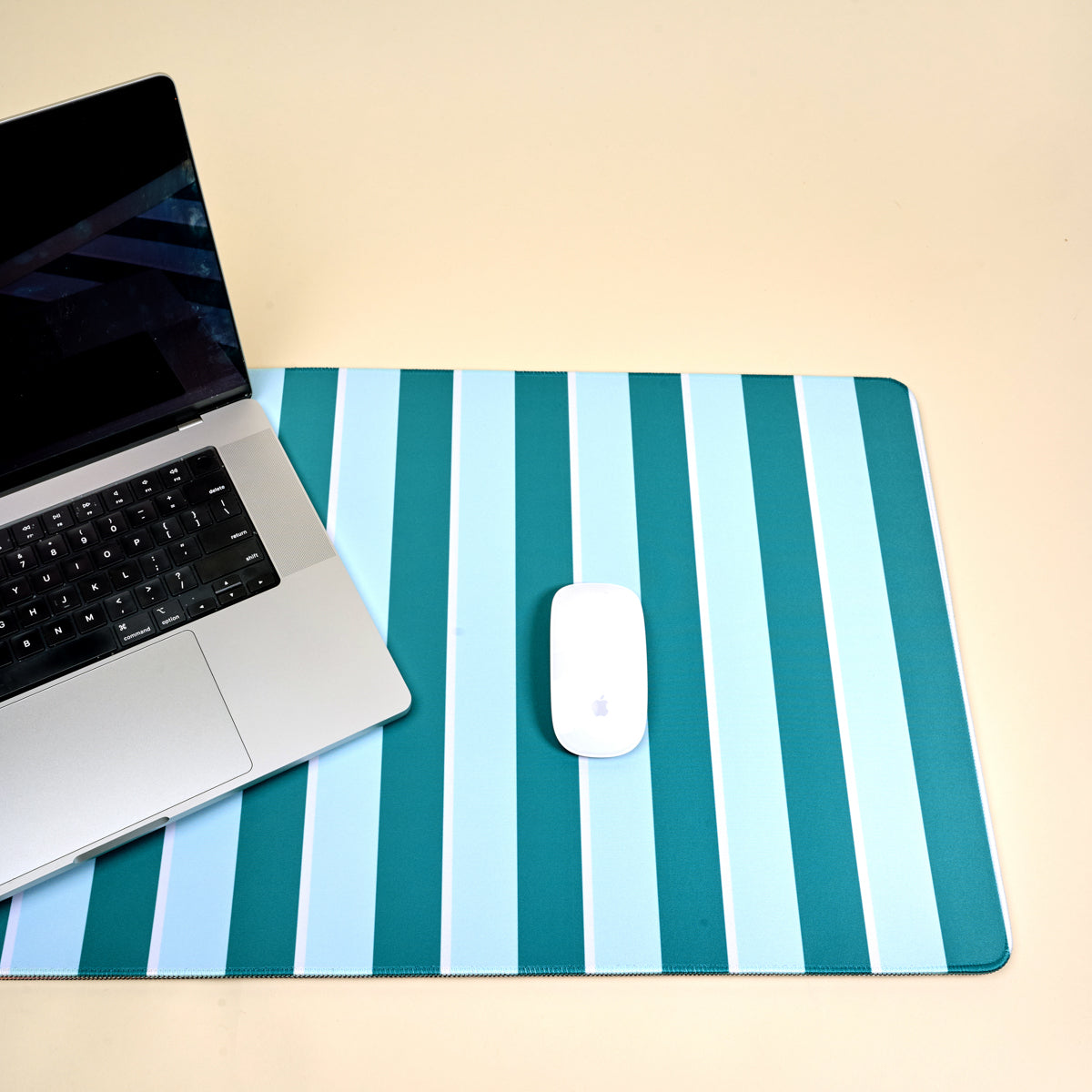 Sicily Stripes Teal Style Station Desk Mat