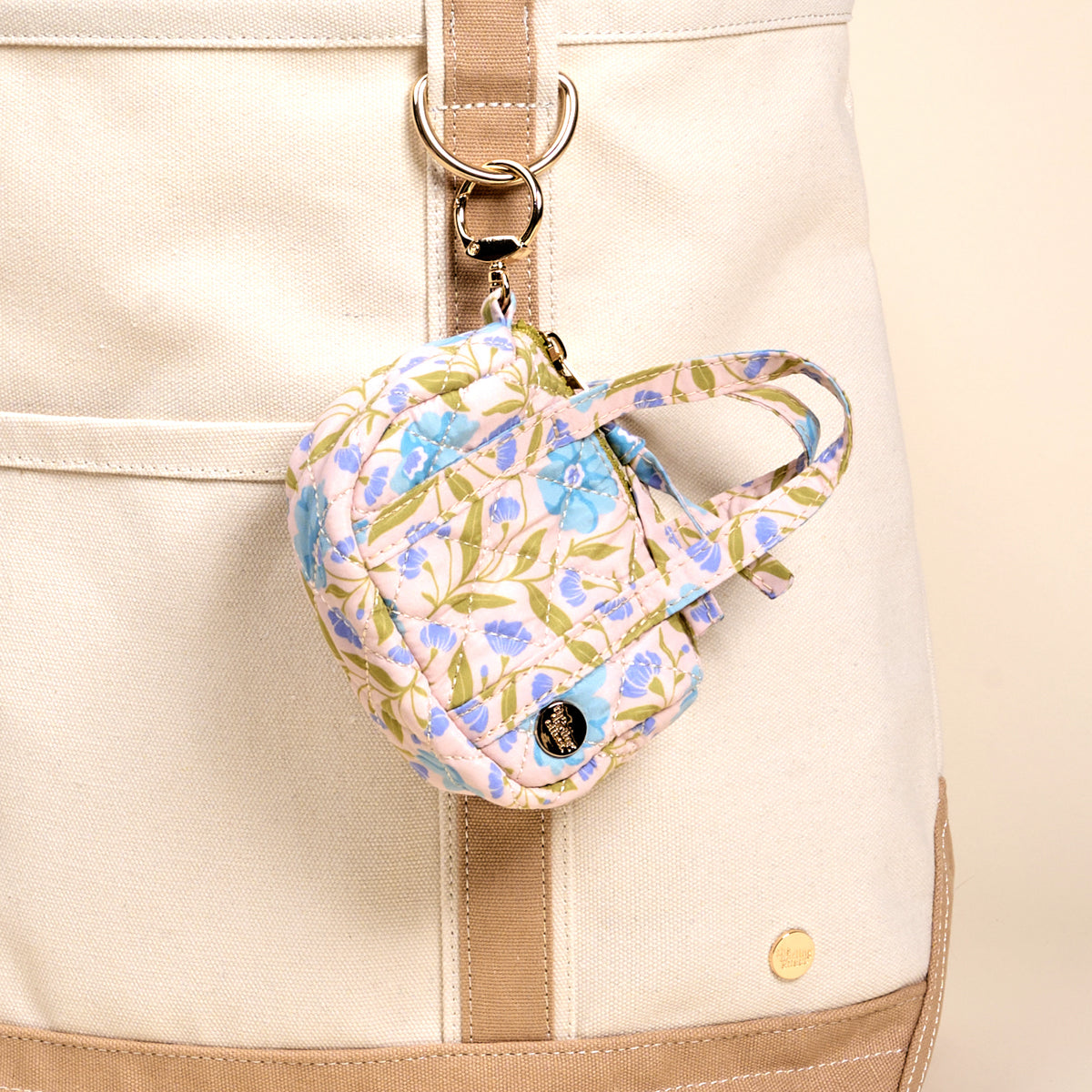 Poppin' Petals Aqua Itty Bitty Duffle Bag Charm