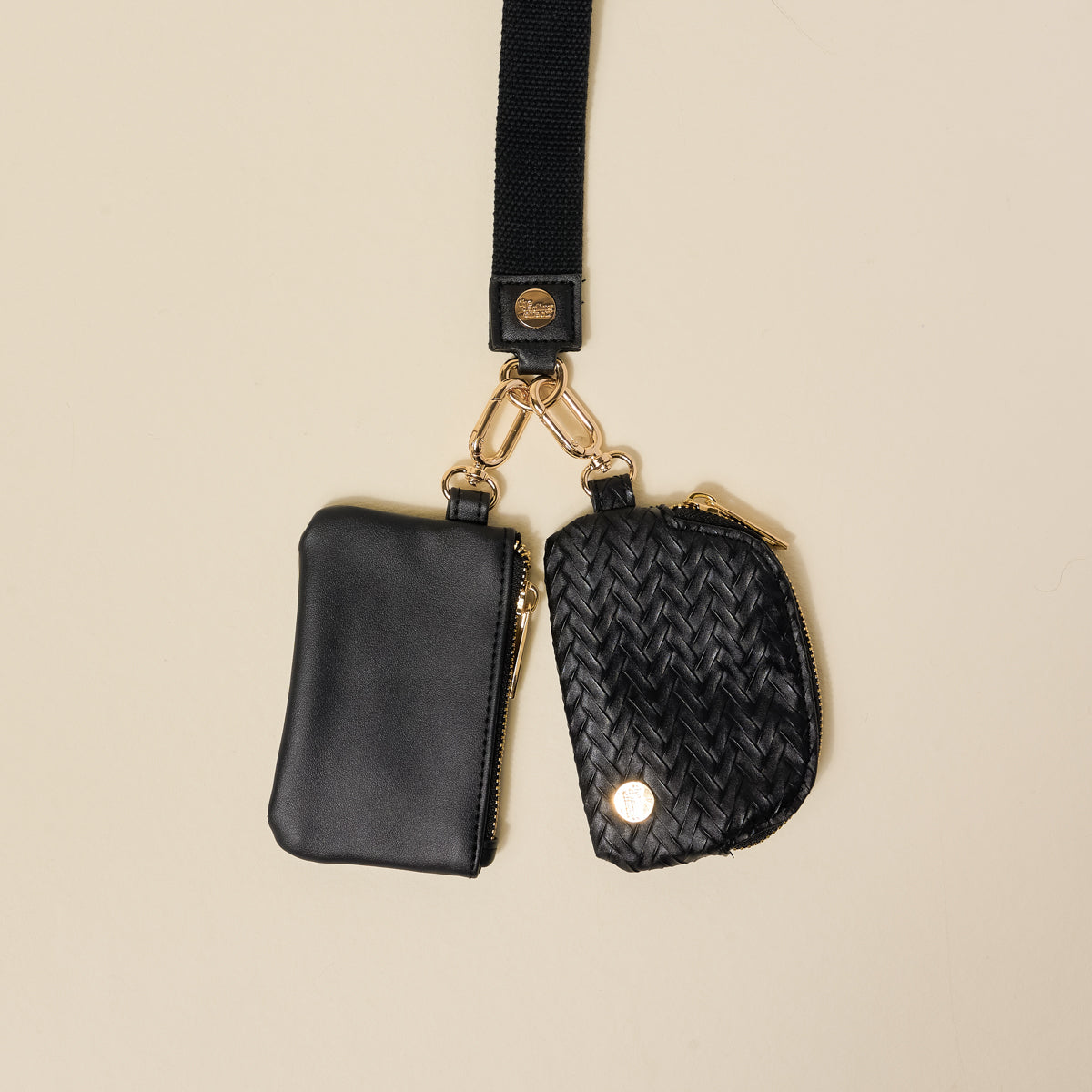 Black Dynamic Duo Pouch Luxe Wristlet