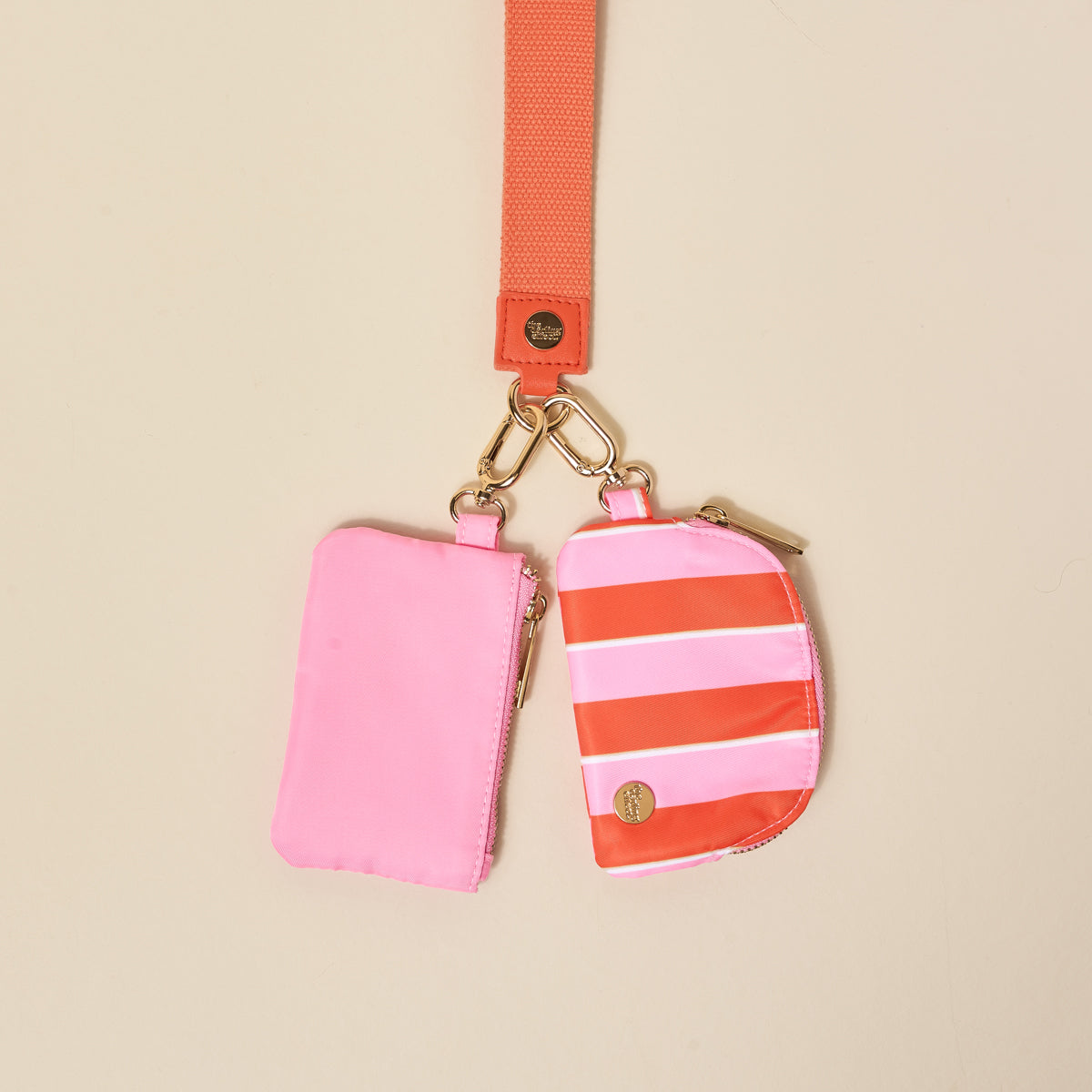 Sicily Stripes Pink Dynamic Duo Pouch Wristlet