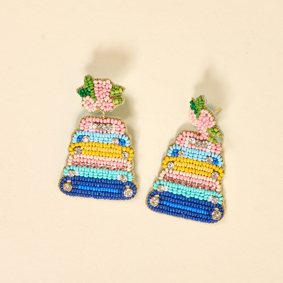 Bookstack Beaded Earrings