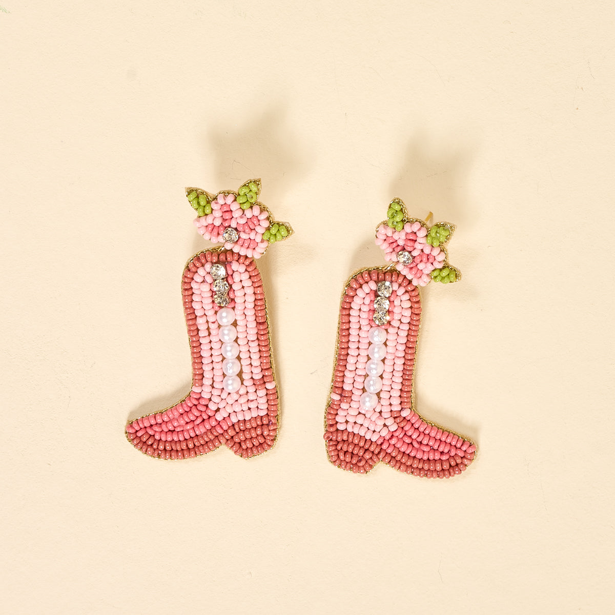 Cowgirl Boot Beaded Earrings