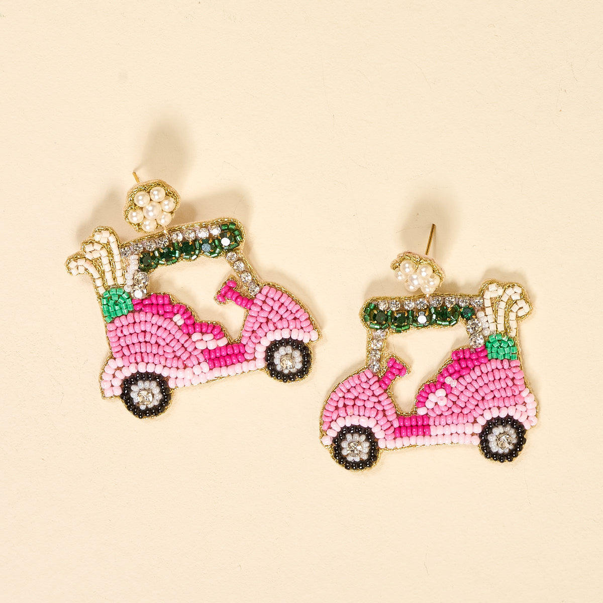 Golf Cart Beaded Earrings