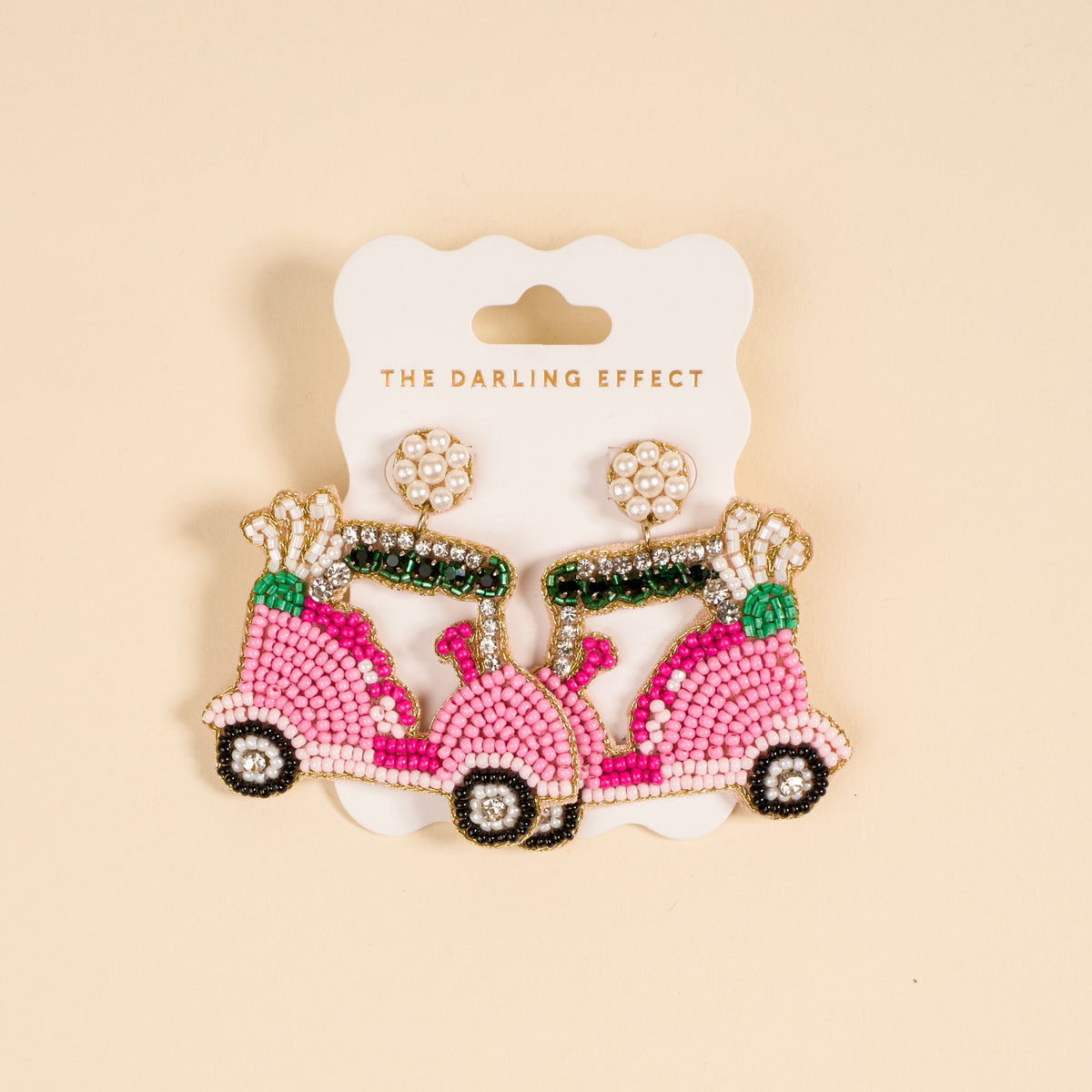 Golf Cart Beaded Earrings