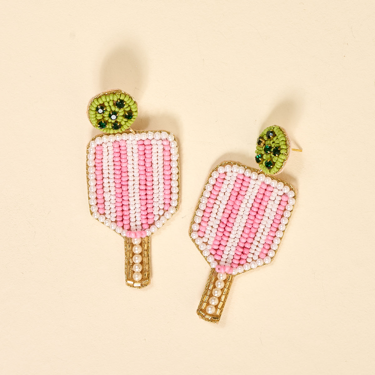 Pickleball Paddle Beaded Earrings