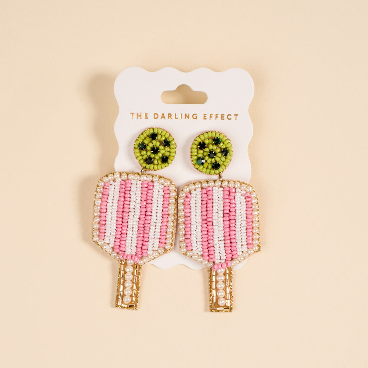 Pickleball Paddle Beaded Earrings