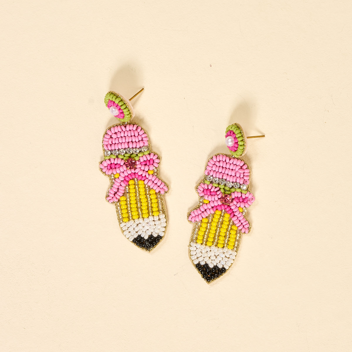 Pencil Me In Beaded Earrings