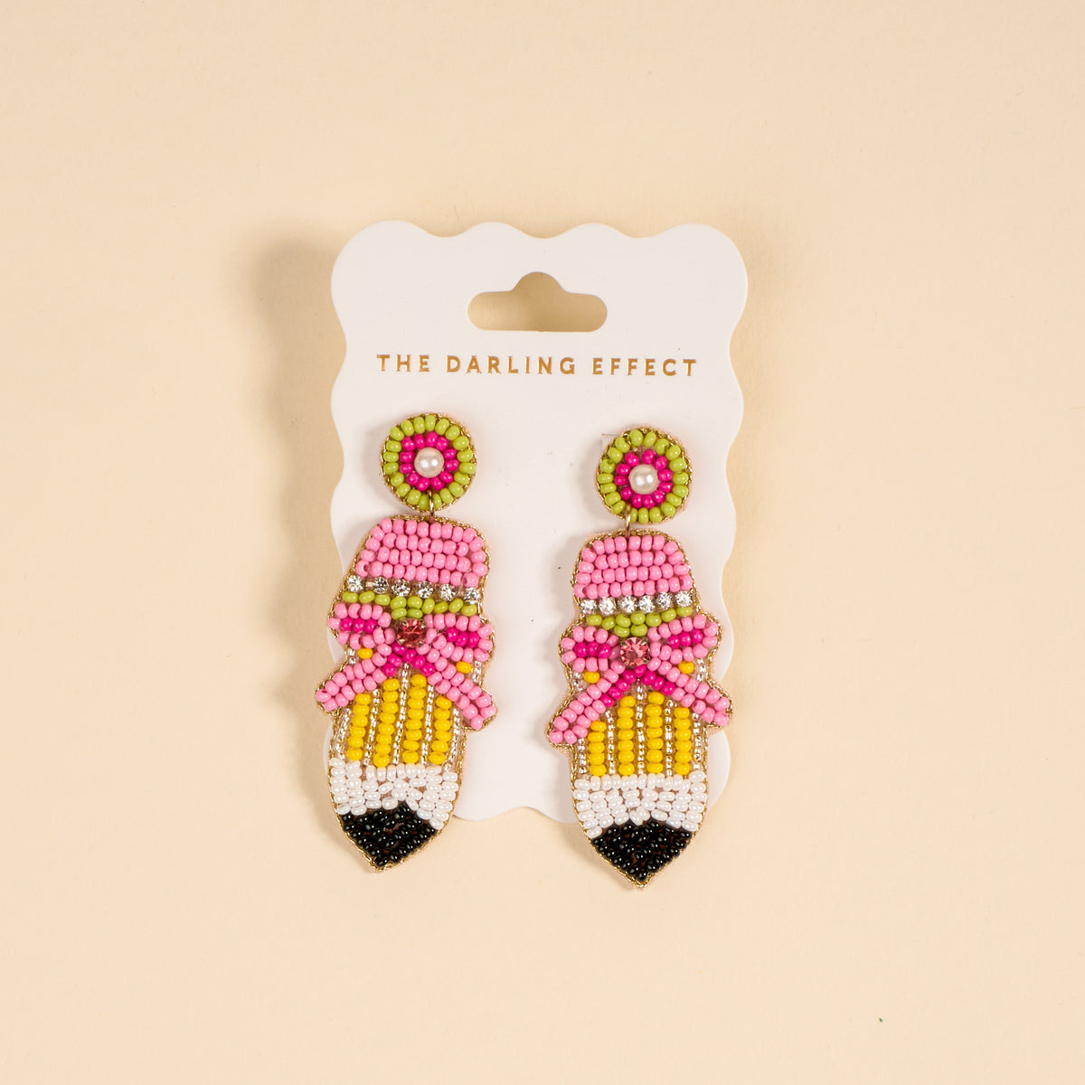 Pencil Me In Beaded Earrings