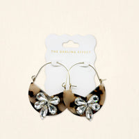 Blonde Tortoise Marble Bloom Hoop Earrings