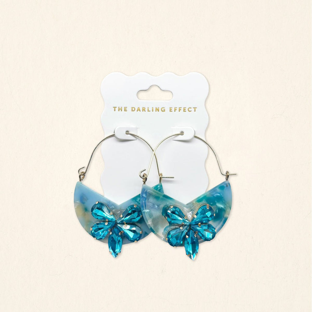 Sea Glass Marble Bloom Hoop Earrings – The Darling Effect