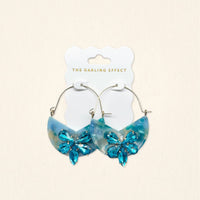 Sea Glass Marble Bloom Hoop Earrings
