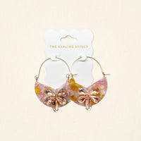 Sunset Kiss Marble Bloom Hoop Earrings