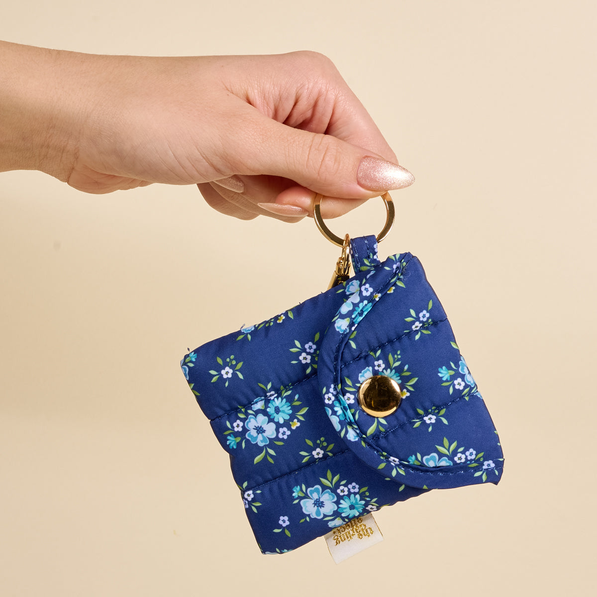 Endless Daydream Navy Puffy Earbud Case Keychain