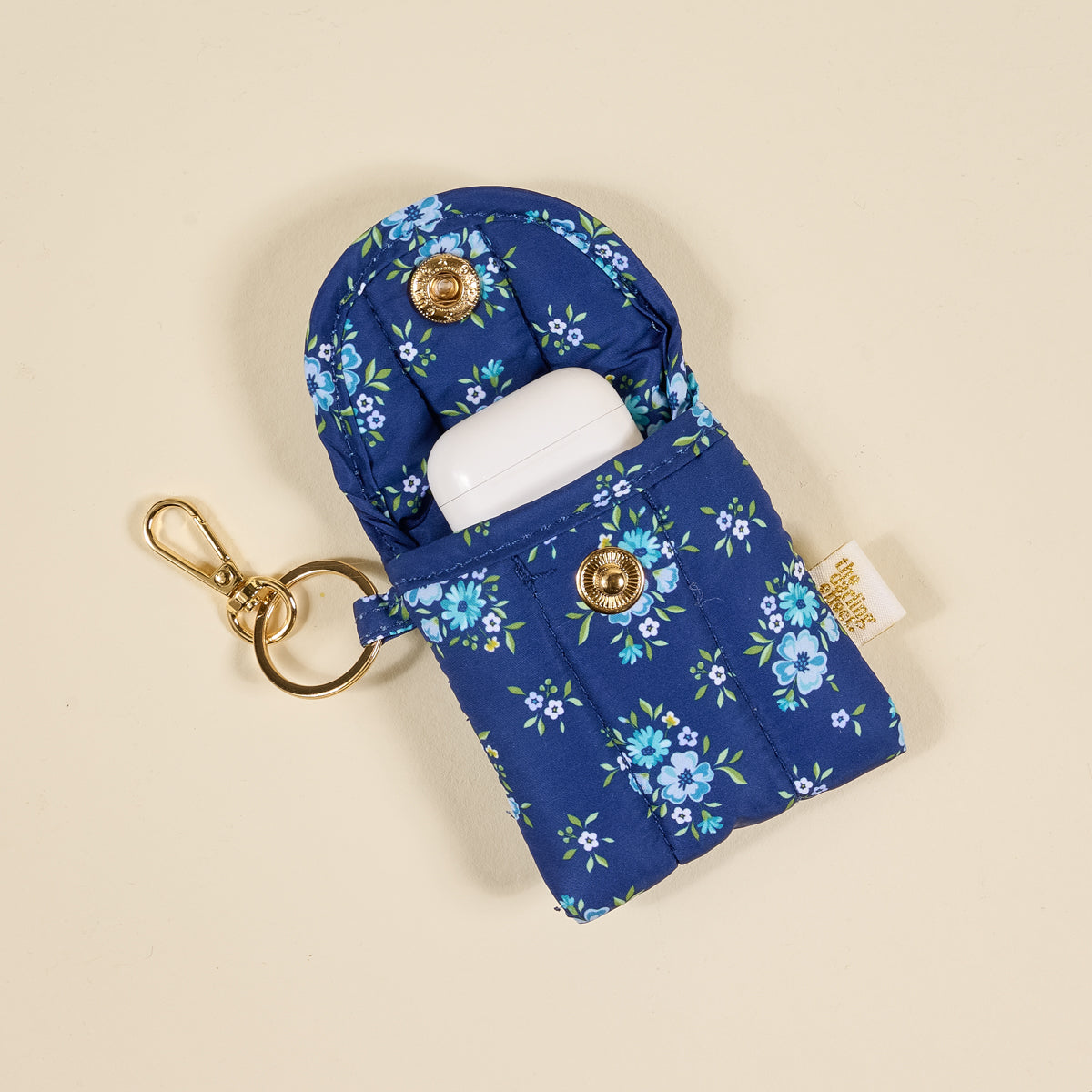 Endless Daydream Navy Puffy Earbud Case Keychain