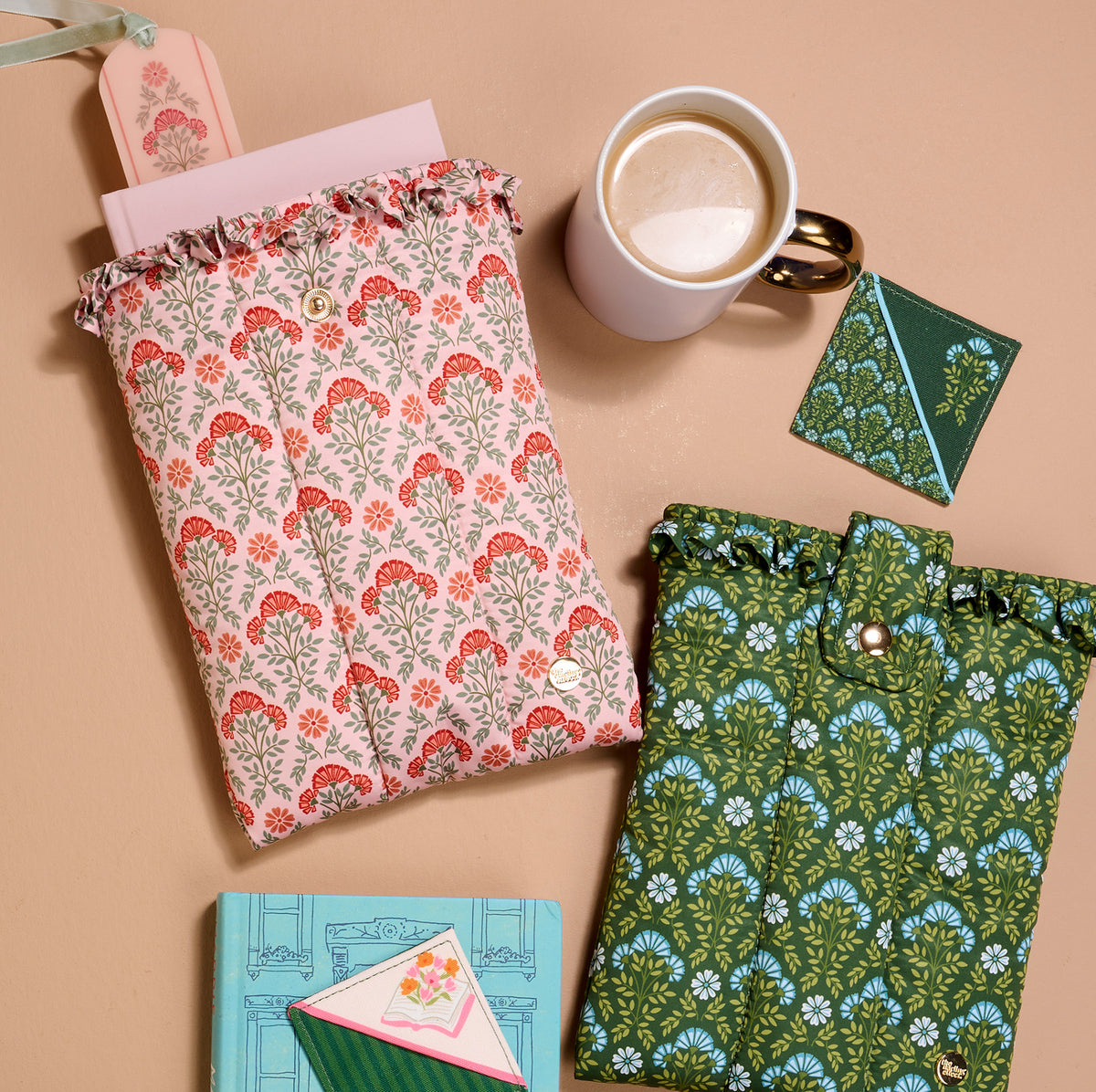 Everbloom Forest Green Corner Keeper Fabric Bookmark