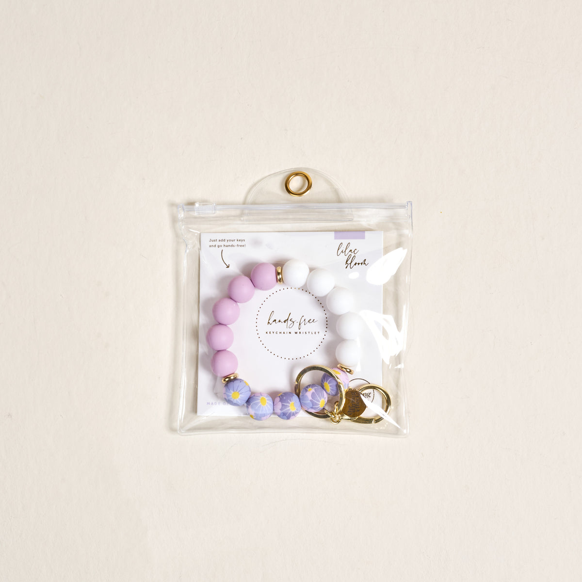 Lilac Bloom Hands-Free Keychain Wristlet