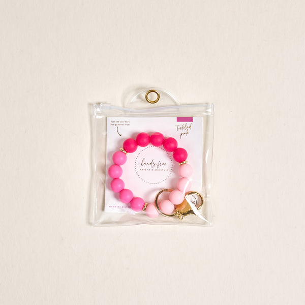 Tickled Pink Hands-Free Keychain Wristlet