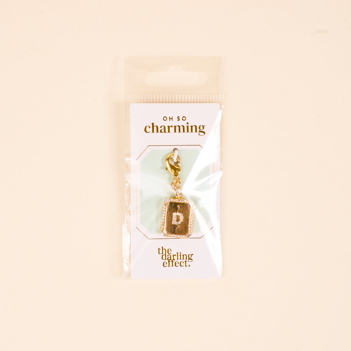 D Jewelry Charm Initial Letter Gold