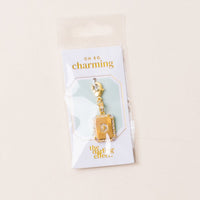 The-darling-effect D Jewelry Charm Initial Letter Gold, featuring rhinestone accents, comes in clear packaging on an Oh So Charming card—ideal for personalized jewelry or initial charm collections.