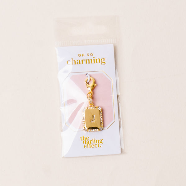 J Jewelry Charm Initial Letter Gold